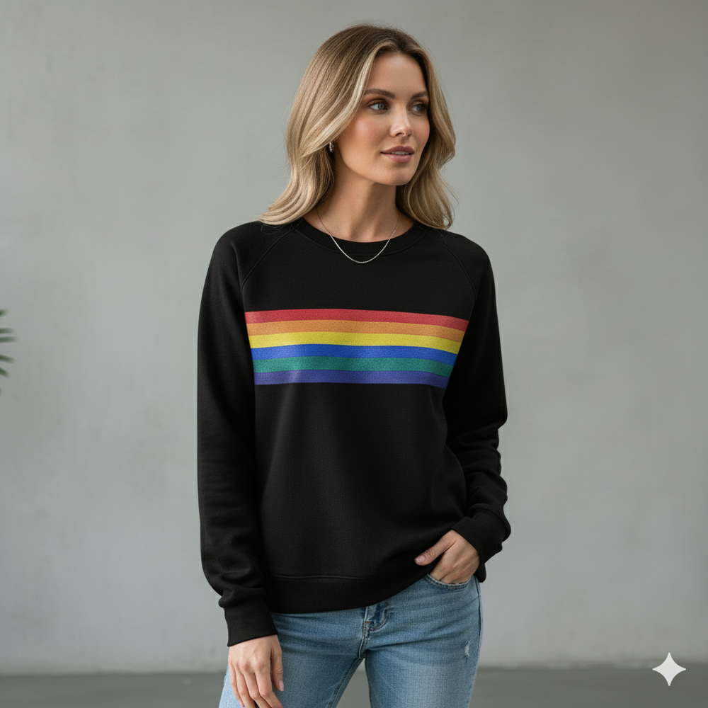 Damen Pullover mit Rundhalsausschnitt | Gestreift & Freizeit