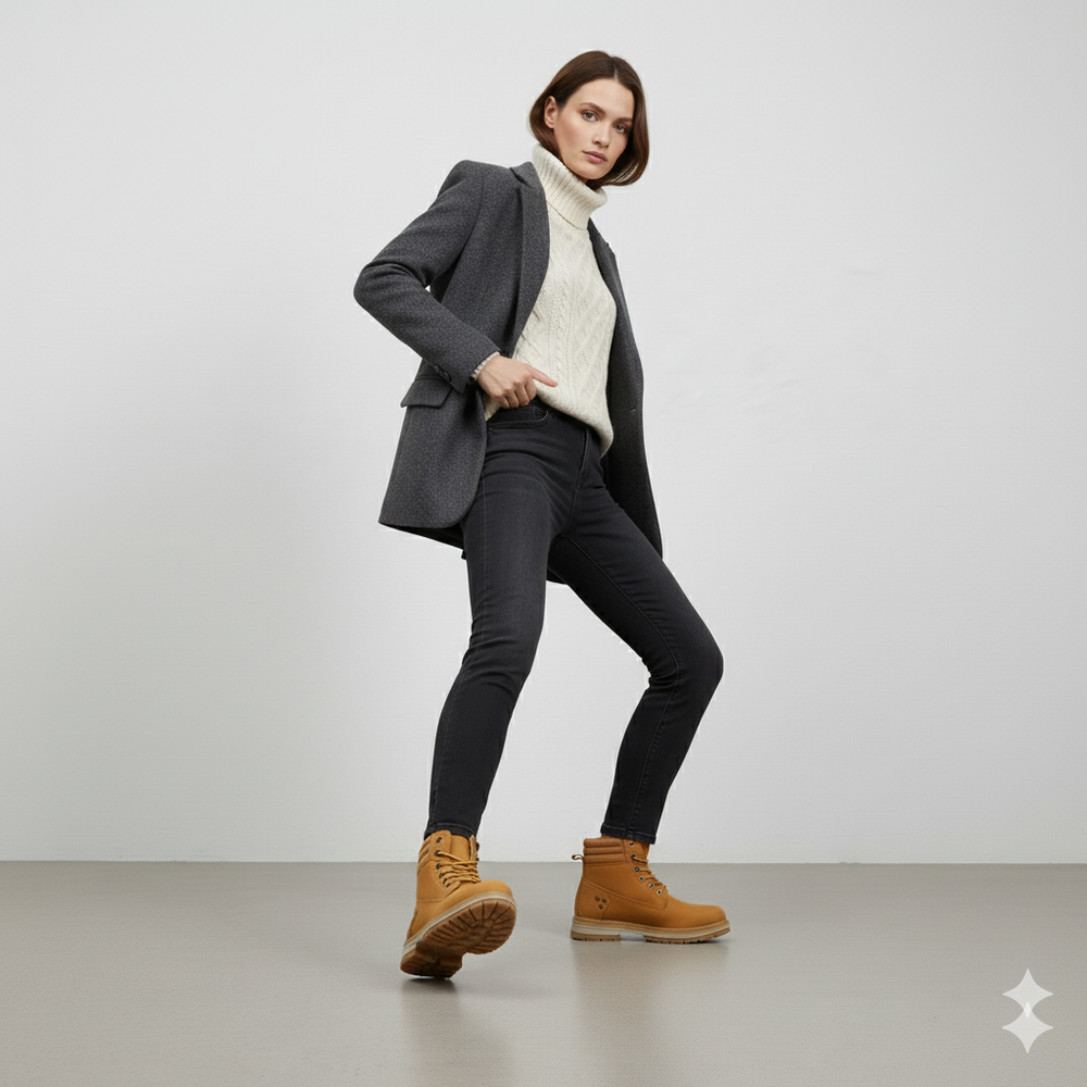Damen Winterstiefel mit Fellfutter | Warme Schnür-Boots