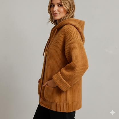Kuscheliger Damen Strickjacke mit Kapuze | Warm für Herbst/Winter