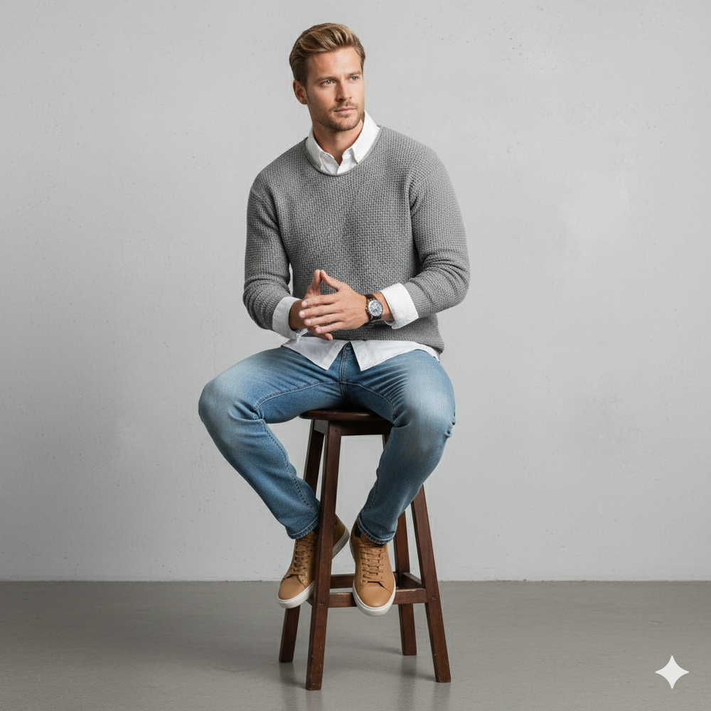 Lässiger Damen Strickpullover mit V-Ausschnitt | Freizeit | Herbst