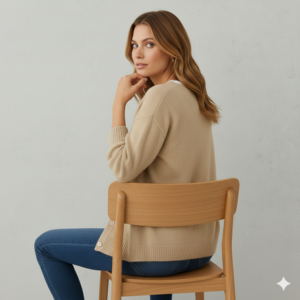 Kuscheliger Damen Strickjacke mit Knopfleiste | Herbst Winter