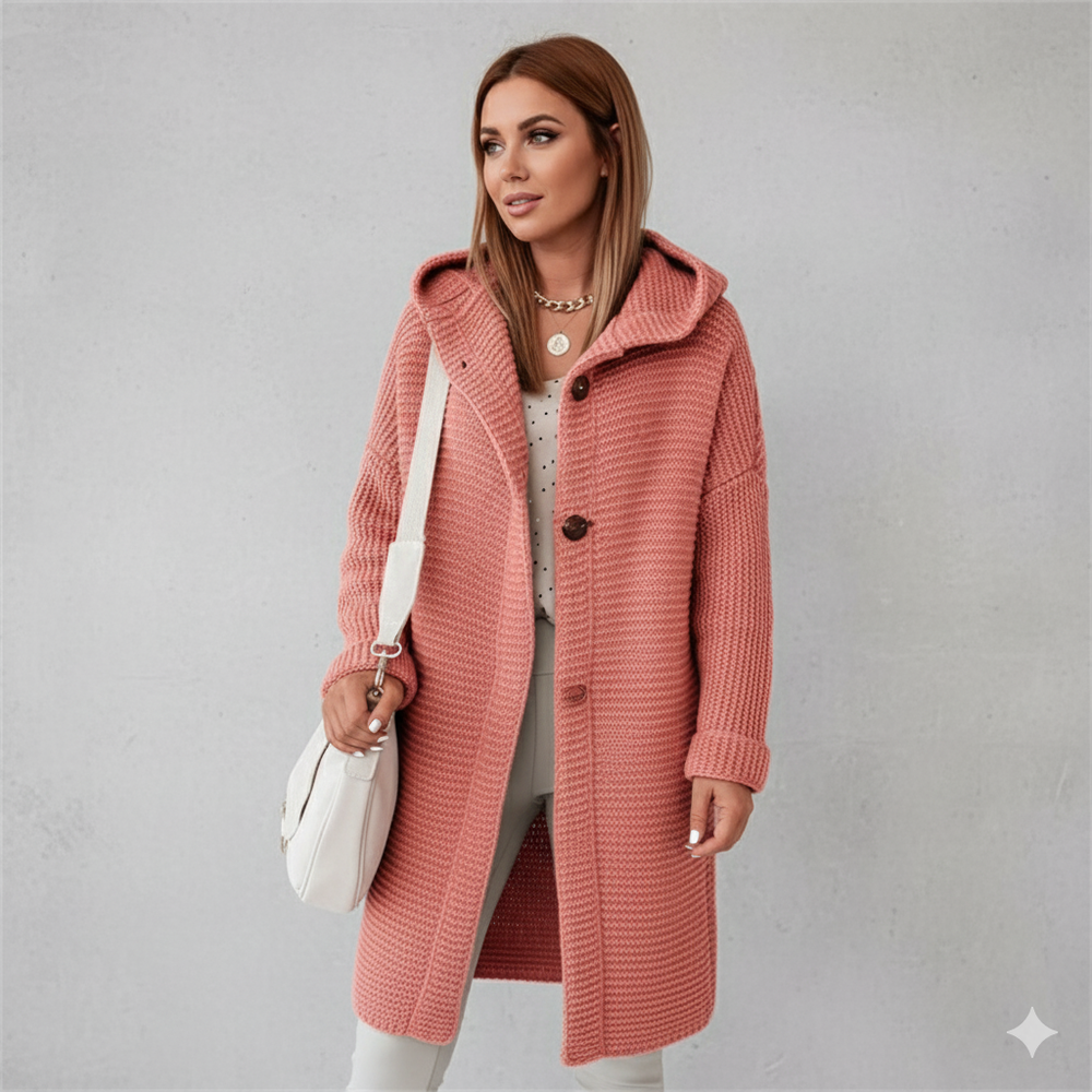 Damen Strickjacke mit Kapuze | Locker & Warm für Herbst Winter
