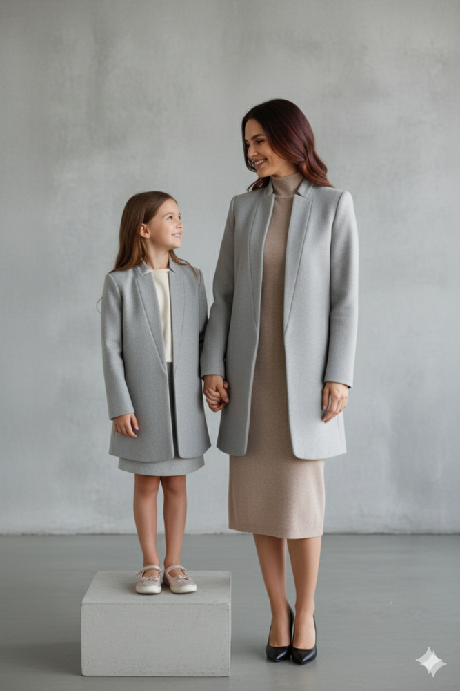 Damen Wollmantel mit Stehkragen | Schmaler Schnitt & Elegant | Herbst/Winter