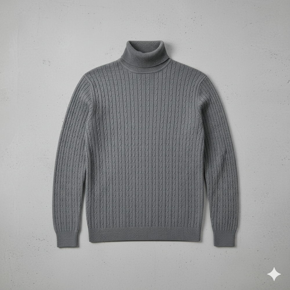 Feiner Herren Strickpullover mit Rollkragen