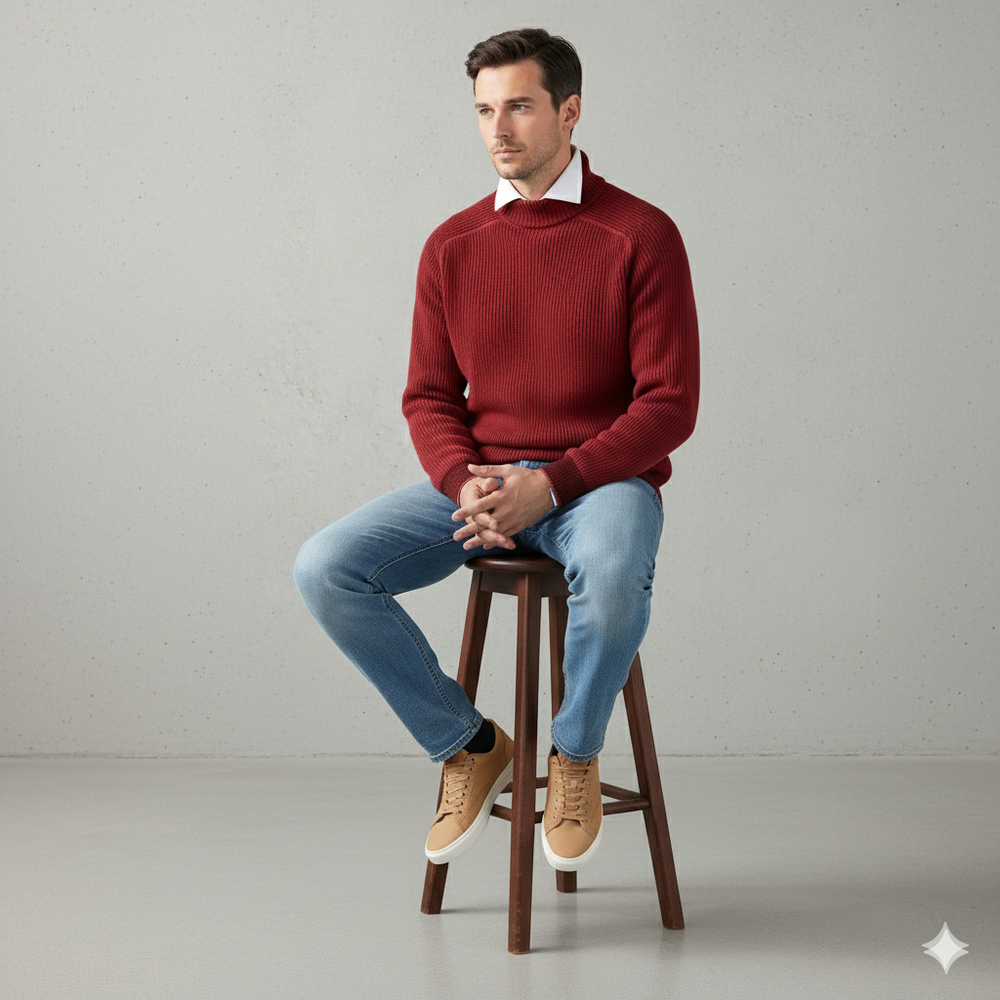 Herren Strickpullover mit Rollkragen | Warm & Elegant | Winter