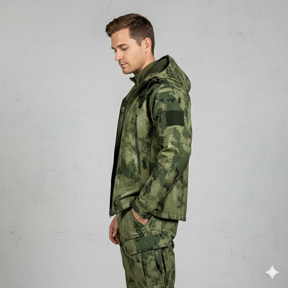 Herren Outdoor Taktikanzug mit Kapuze | Wasserabweisend & Winter