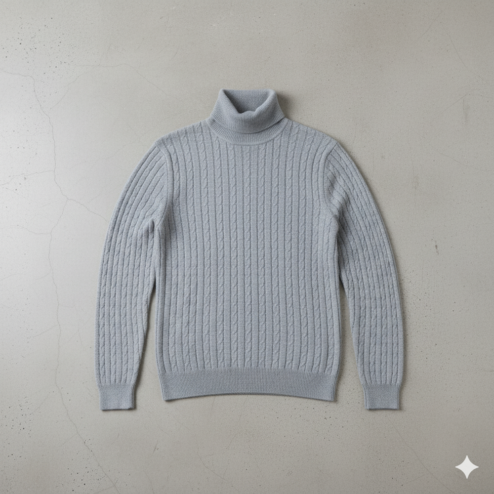 Feiner Herren Strickpullover mit Rollkragen