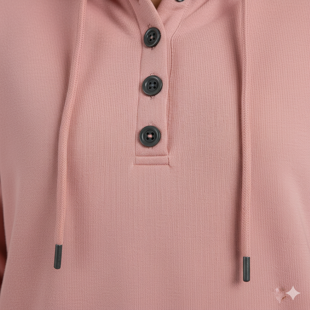 Lässiges Damen Hoodie mit Knopfleist