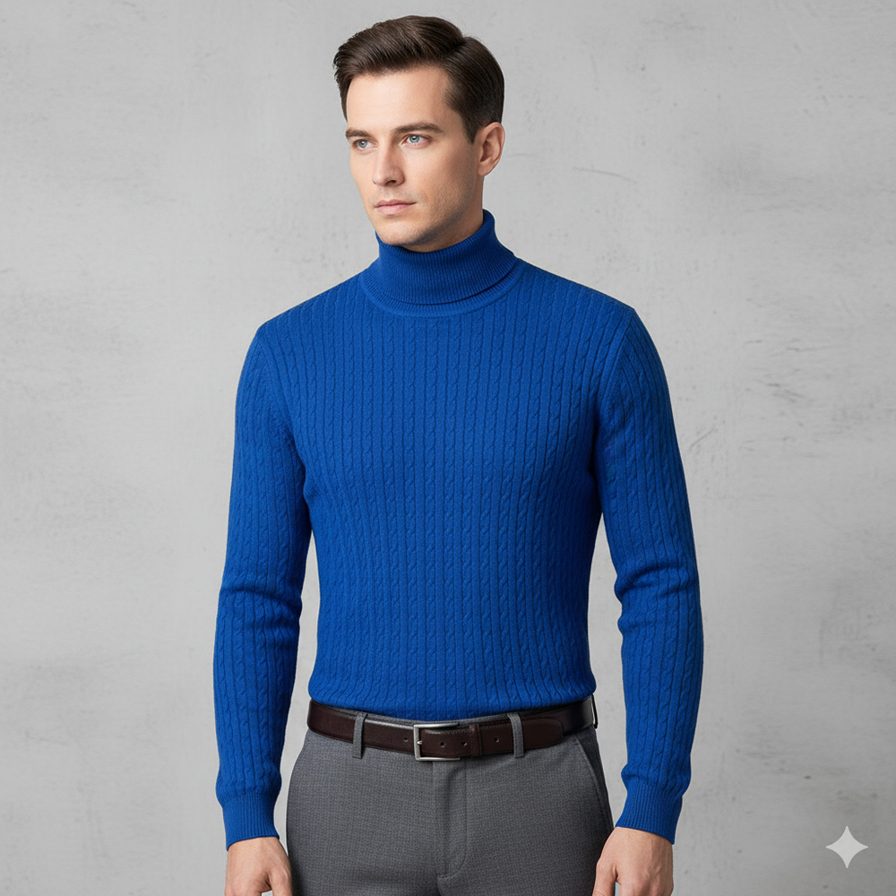 Feiner Herren Strickpullover mit Rollkragen