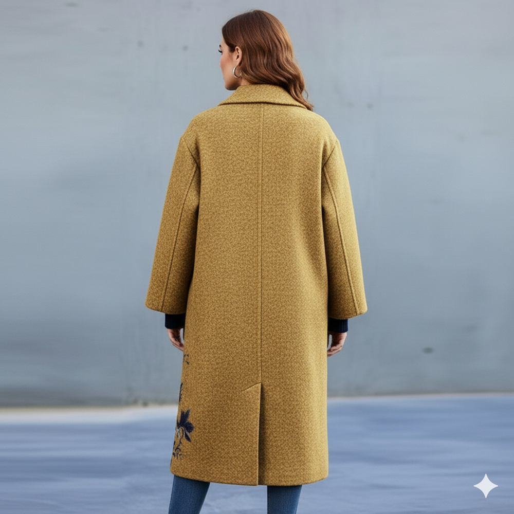 Damen Wollmantel mit Karomuster | Oversize & Warm | Winter