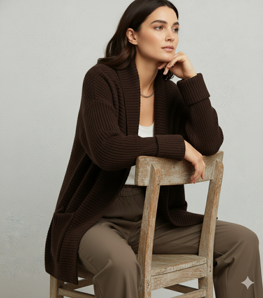 Damen Strickjacke mit Reverskragen | Warm & Lässig Winter