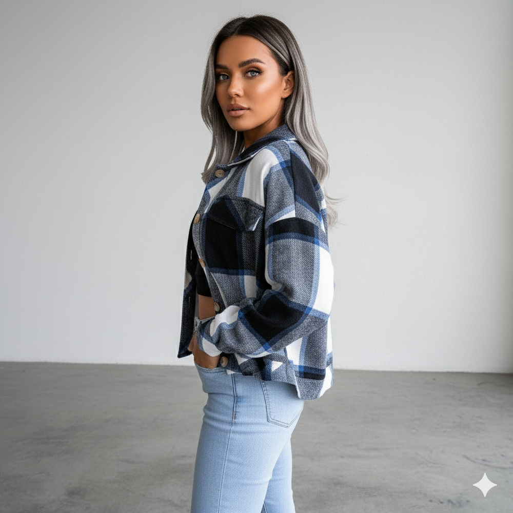 Damen Karo Hemdjacke | Lässig & Weich | Herbst
