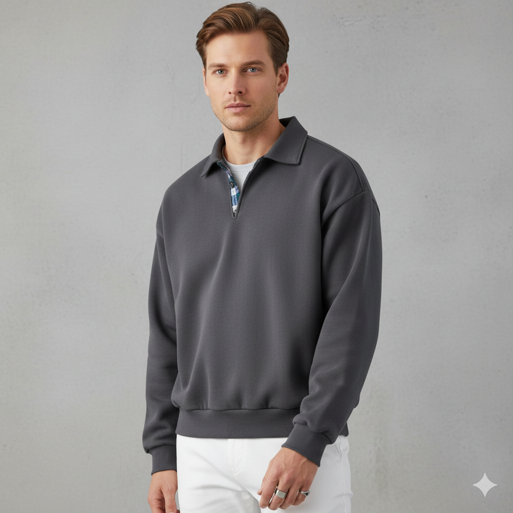 Lässiger Herrenpullover mit Reverskragen | Bequem | Freizeit