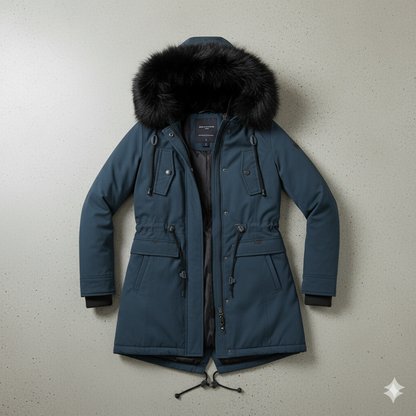 Damen Winterjacke mit Fellkapuze | Warm & Gefüttert