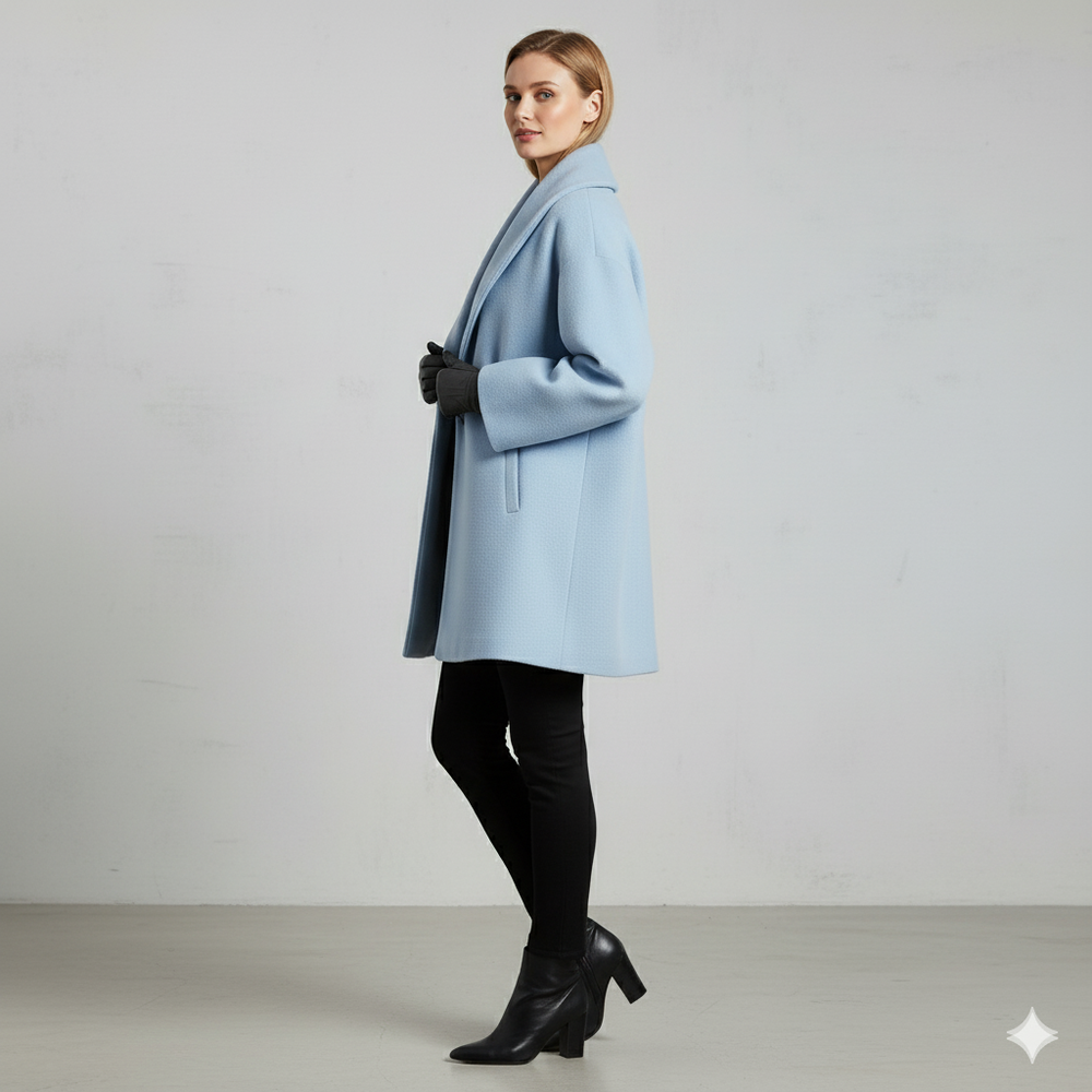 Damen Wollmantel Figurbetont Elegant | Stehkragen | Herbst Winter