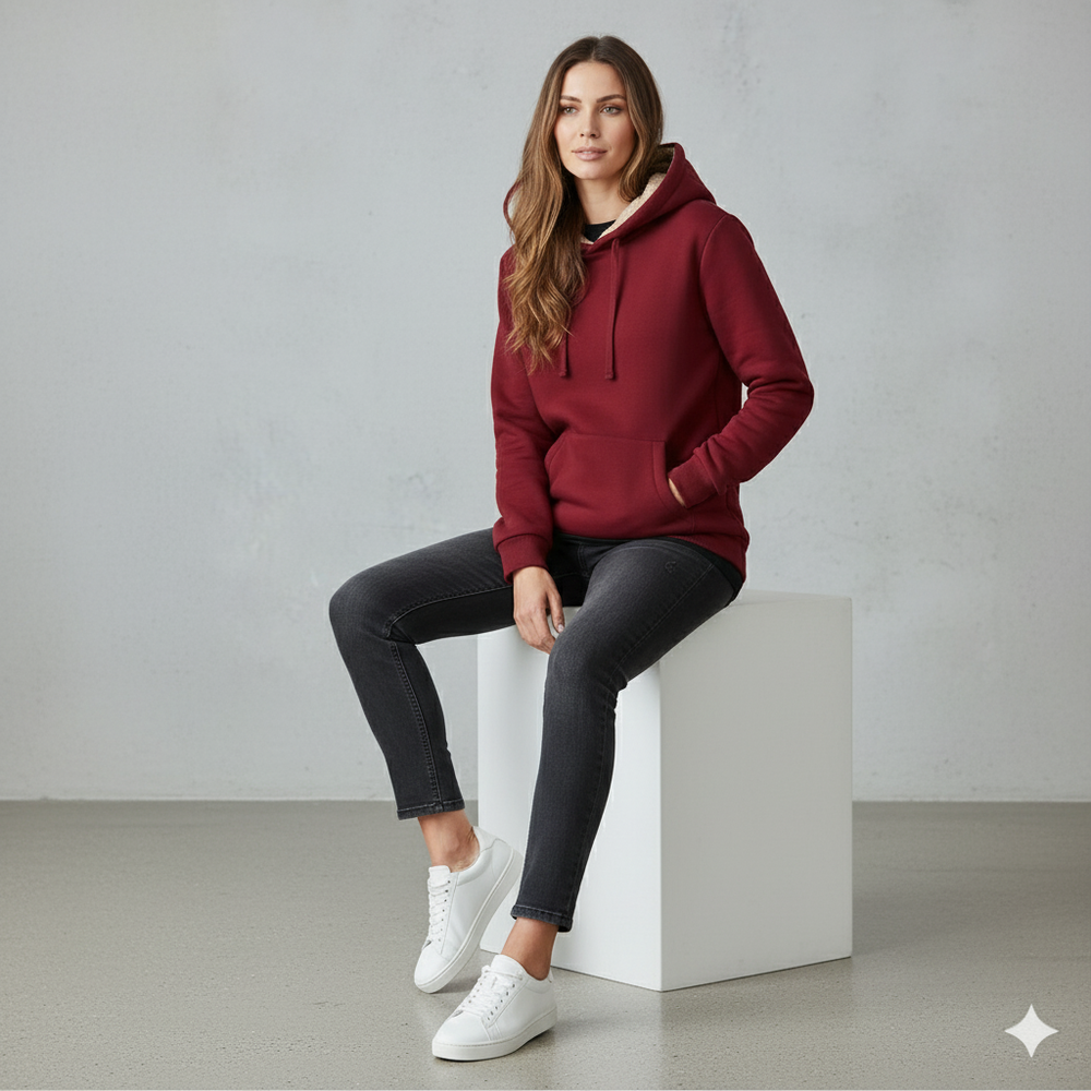 Kuscheliger Damen Hoodie mit Teddyfutter
