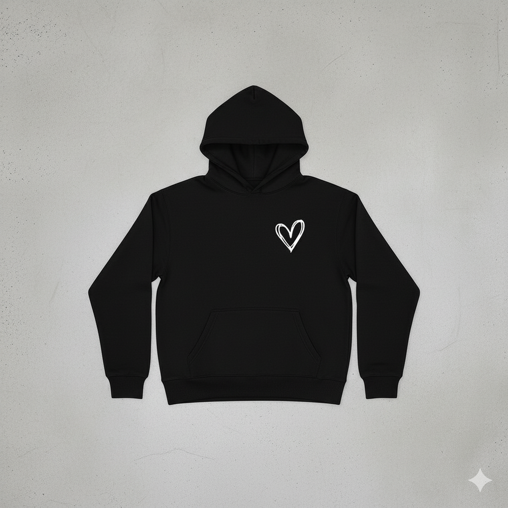 Damen Hoodie mit Herz Print | Lässig & Bequem