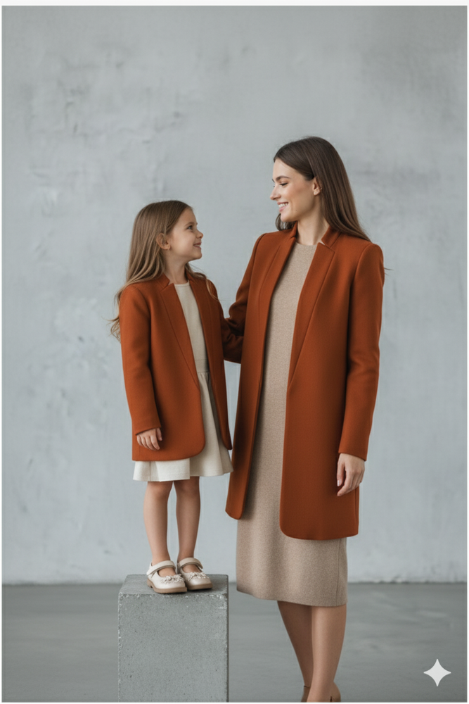 Damen Wollmantel mit Stehkragen | Schmaler Schnitt & Elegant | Herbst/Winter