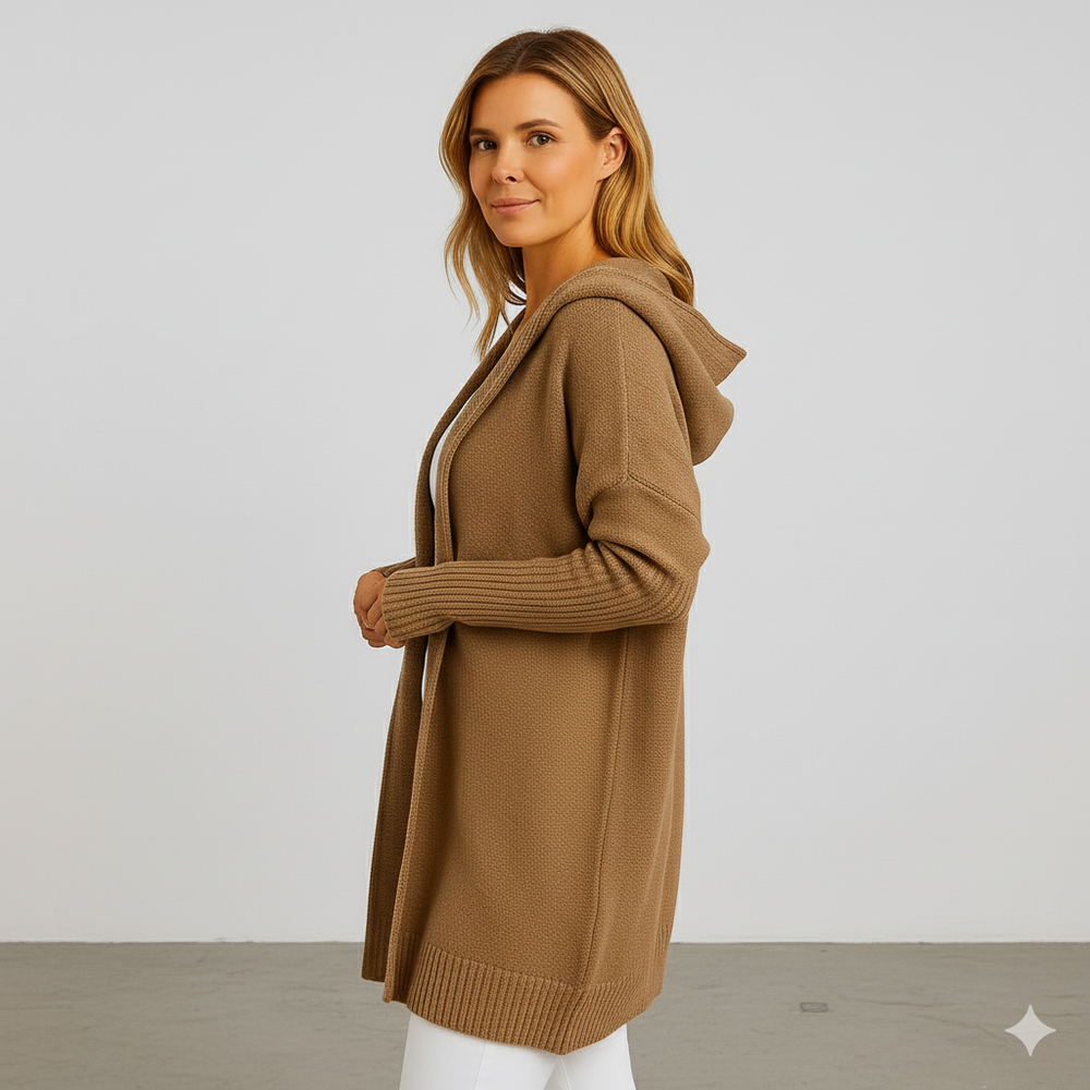 Damen Strickjacke mit Kapuze | Lässig & Übergang