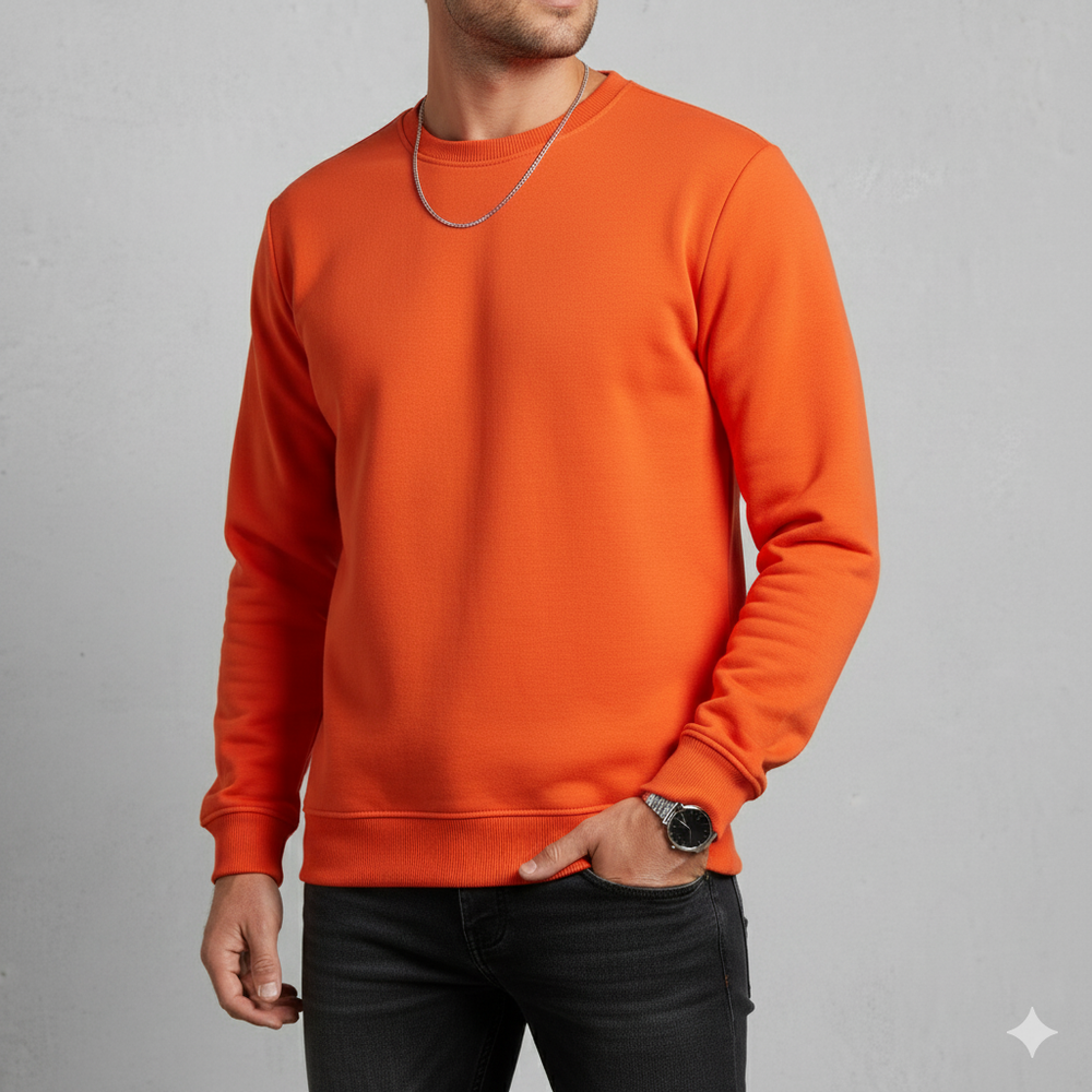 Herren Sweatshirt mit Rundhalsausschnitt