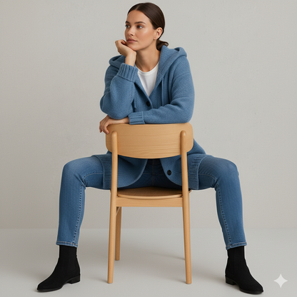 Kuscheliger Damen Strickjacke mit Kapuze | Warm für Herbst/Winter