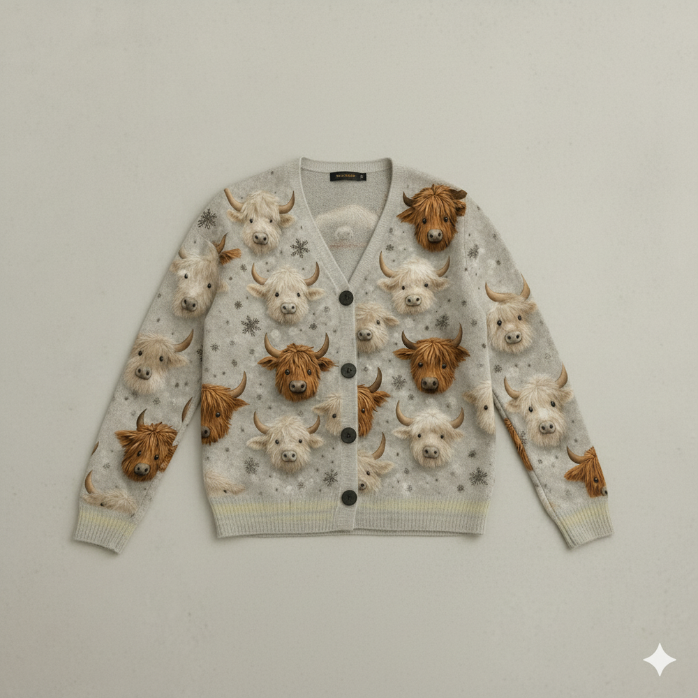 Damen Strickjacke mit abstraktem Print | Herbst/Winter | Stylisch