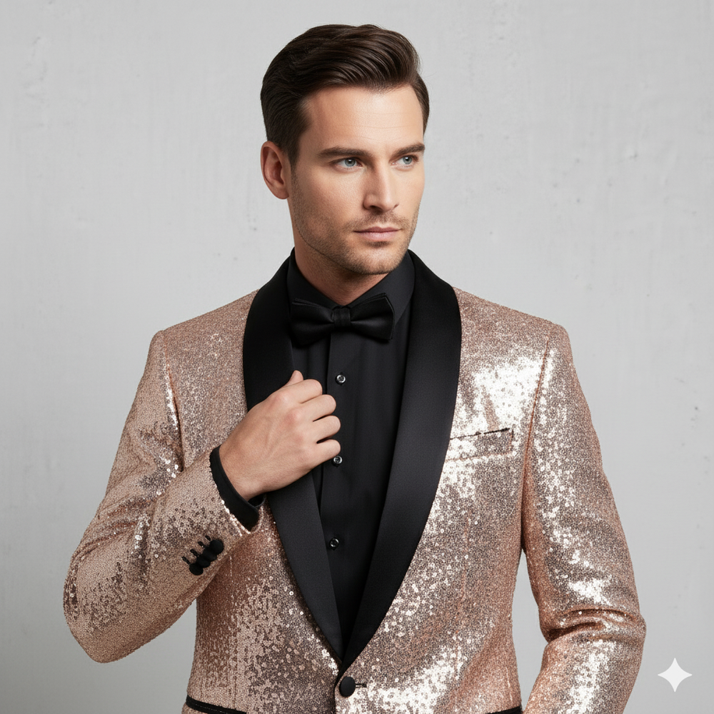 Herren Sakko mit Pailletten | Festlich & Elegant | Slim Fit