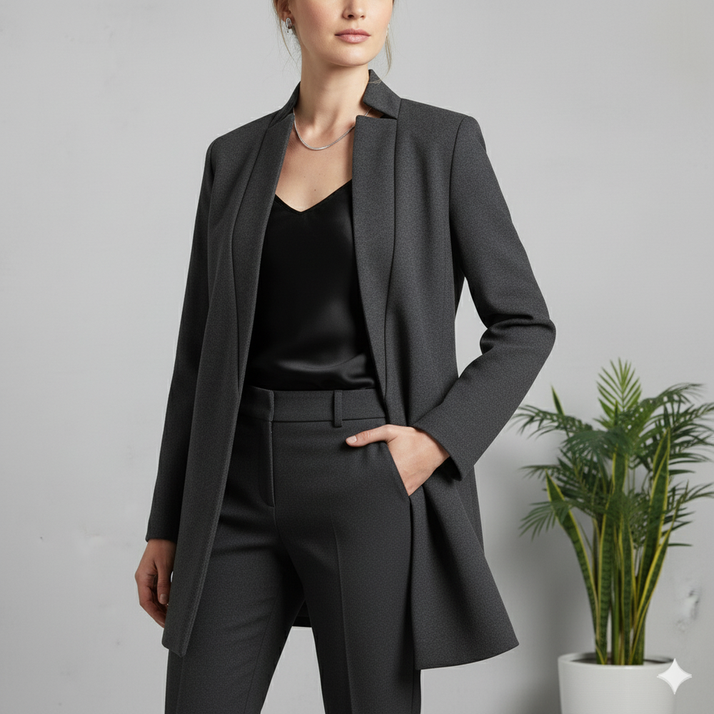 Damen Wollmantel mit Stehkragen | Schmaler Schnitt & Elegant | Herbst/Winter