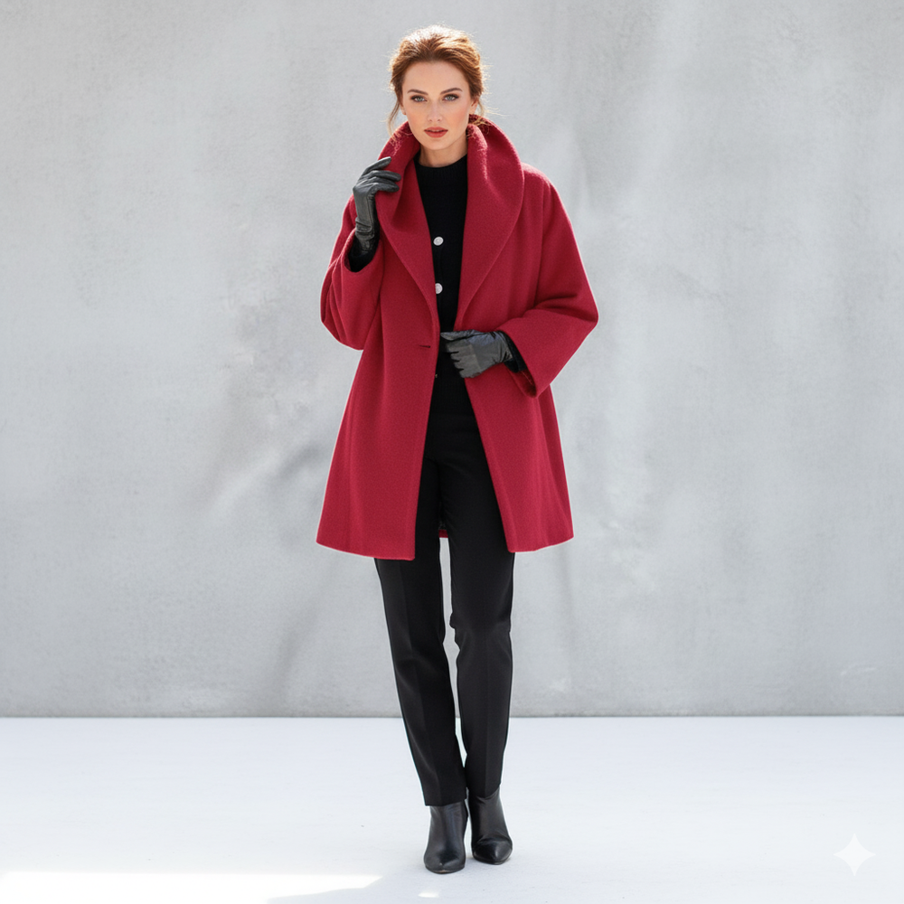 Damen Wollmantel Figurbetont Elegant | Stehkragen | Herbst Winter