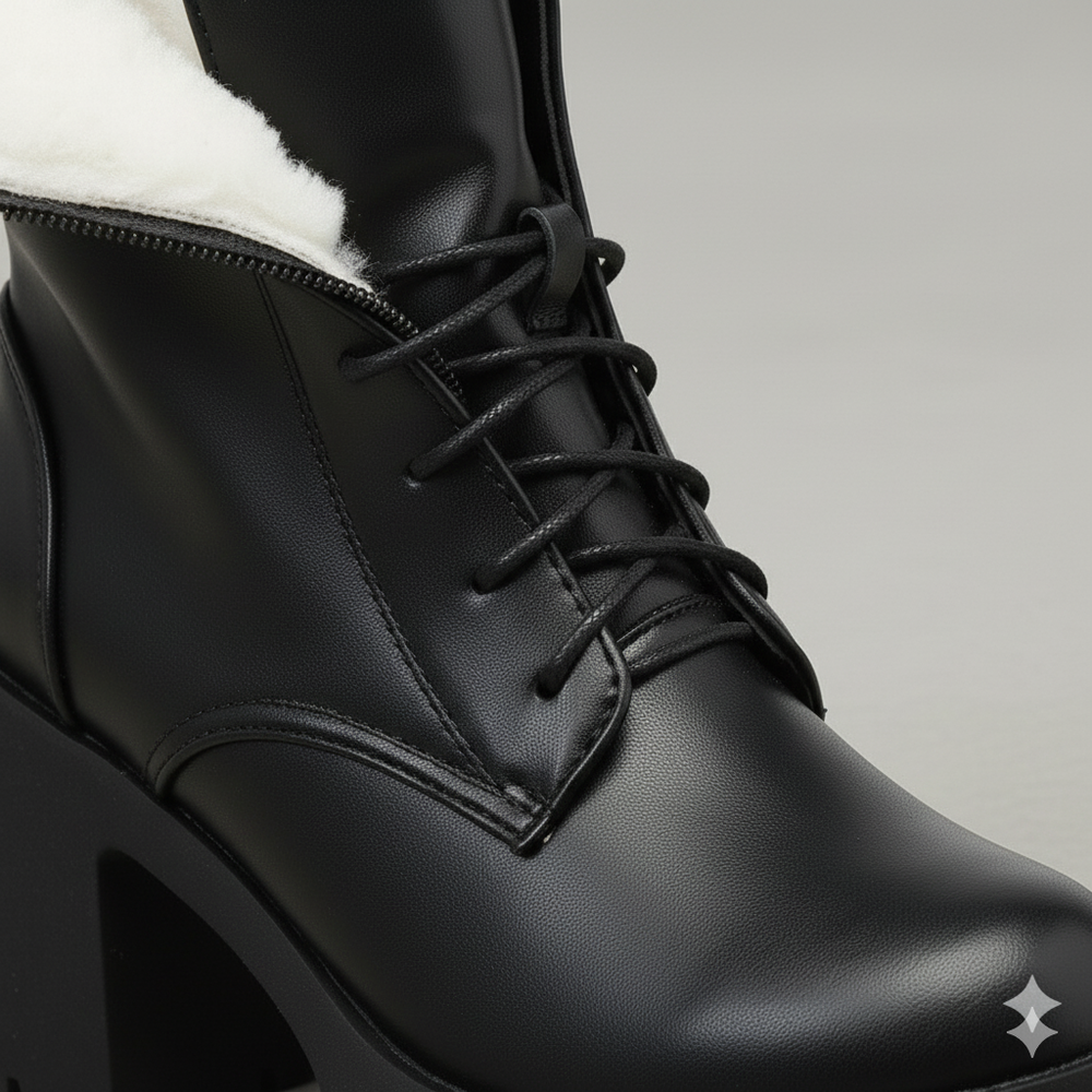 Damen Winter Stiefeletten mit Absatz | Warm Gefüttert & Vegan