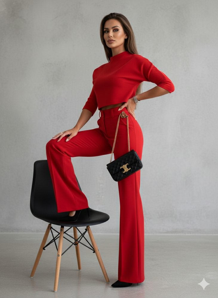 Kurzes Oberteil & High Waist Hose | Weit & Elegant