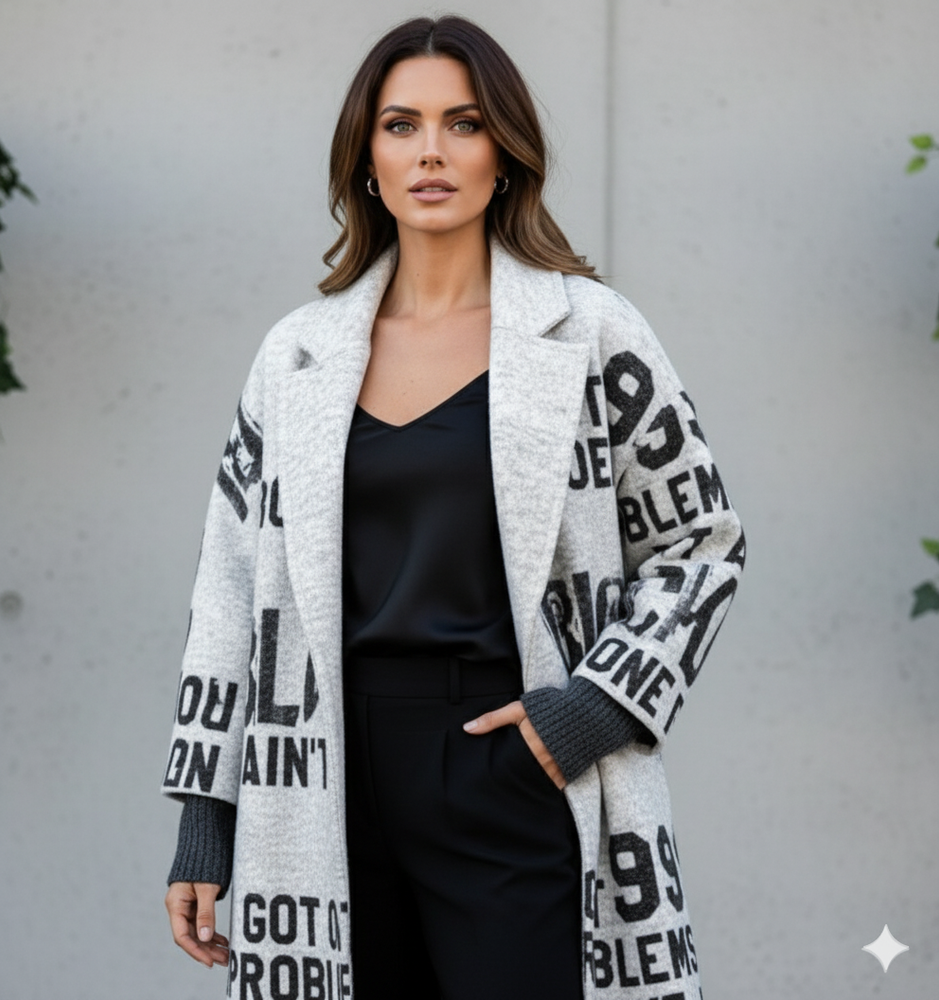 Damen Wollmantel mit Karomuster | Oversize & Warm | Winter