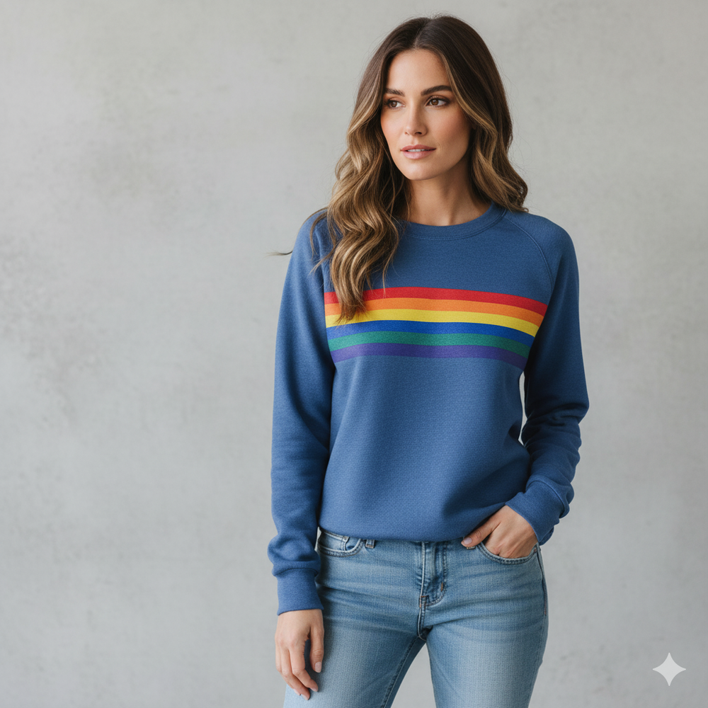 Damen Pullover mit Rundhalsausschnitt | Gestreift & Freizeit