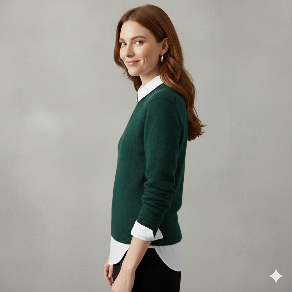 Kuscheliger Damen Strickpullover mit Rundhalsausschnitt | Winter | Elegant