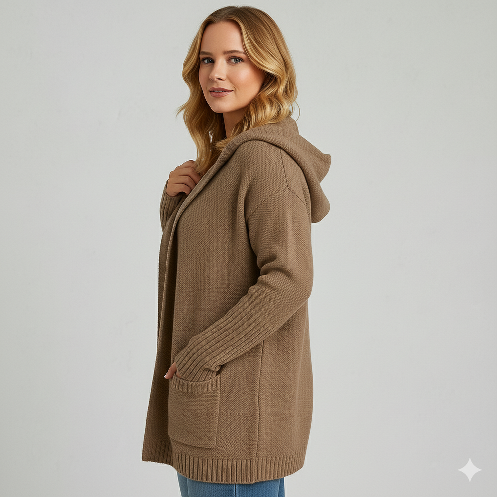 Damen Strickjacke mit Kapuze | Lässig & Übergang