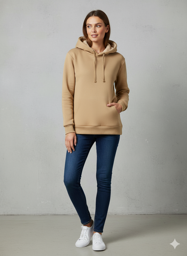 Kuscheliger Damen Hoodie mit Teddyfutter