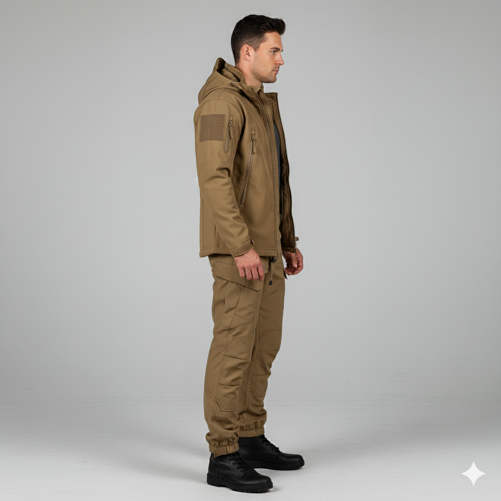 Herren Outdoor Taktikanzug mit Kapuze | Wasserabweisend & Winter