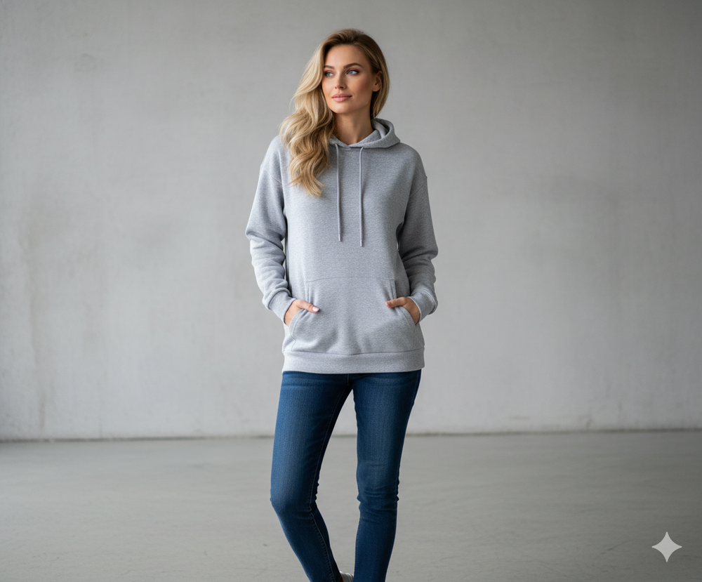 Lässiger Damen Hoodie mit Rückendruck