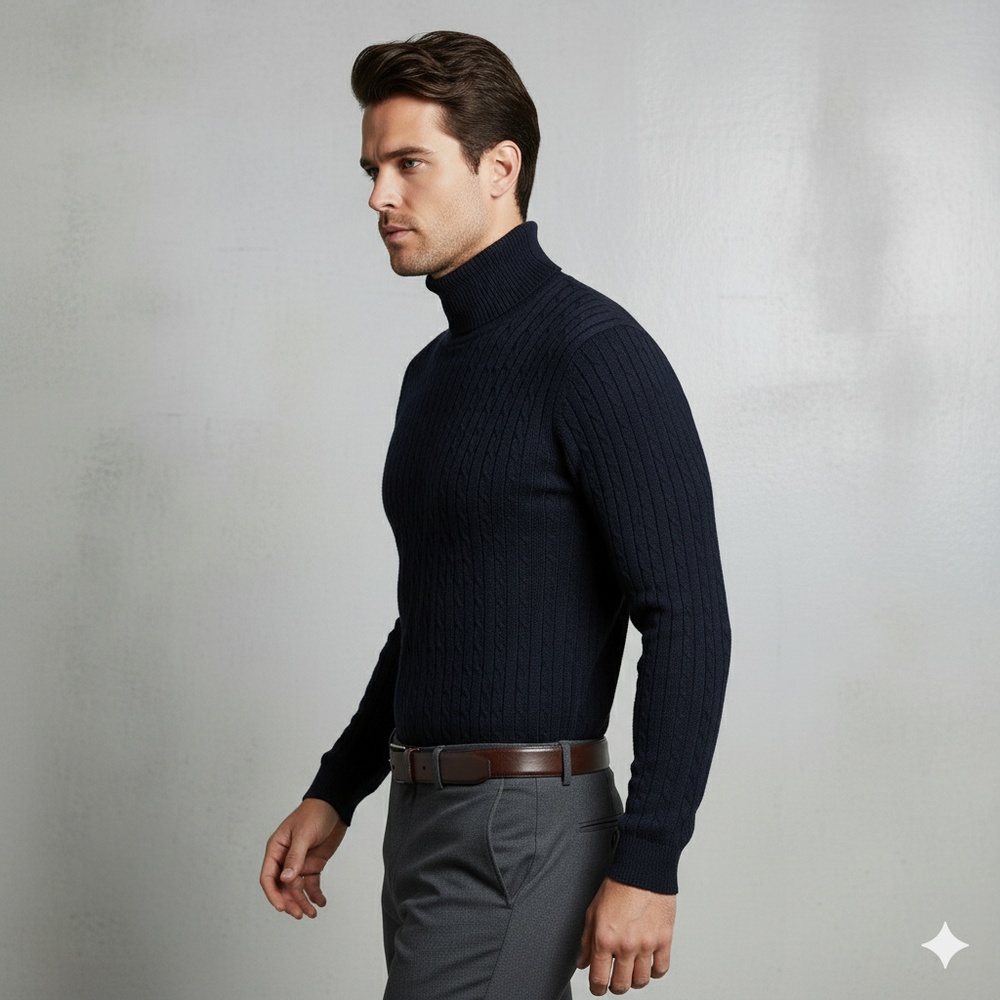 Herren Strickpullover mit Rollkragen | Slim Fit | Winter