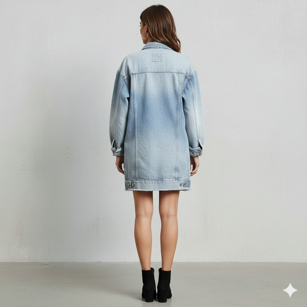 Damen Trenchcoat aus Denim | Mittellang & Modern | Übergang