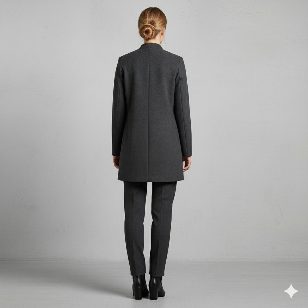 Damen Wollmantel mit Stehkragen | Schmaler Schnitt & Elegant | Herbst/Winter