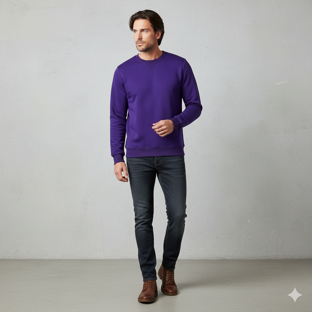 Herren Sweatshirt mit Rundhalsausschnitt