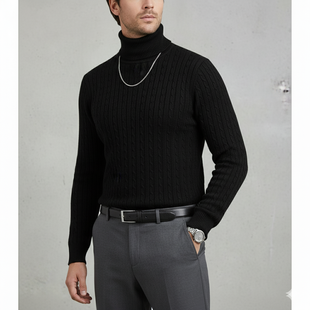 Herren Strickpullover mit Rollkragen | Slim Fit | Winter