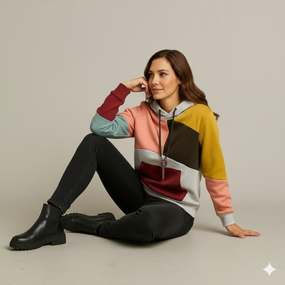 Damen Hoodie mit Colorblock Design | Lässig & Bequem