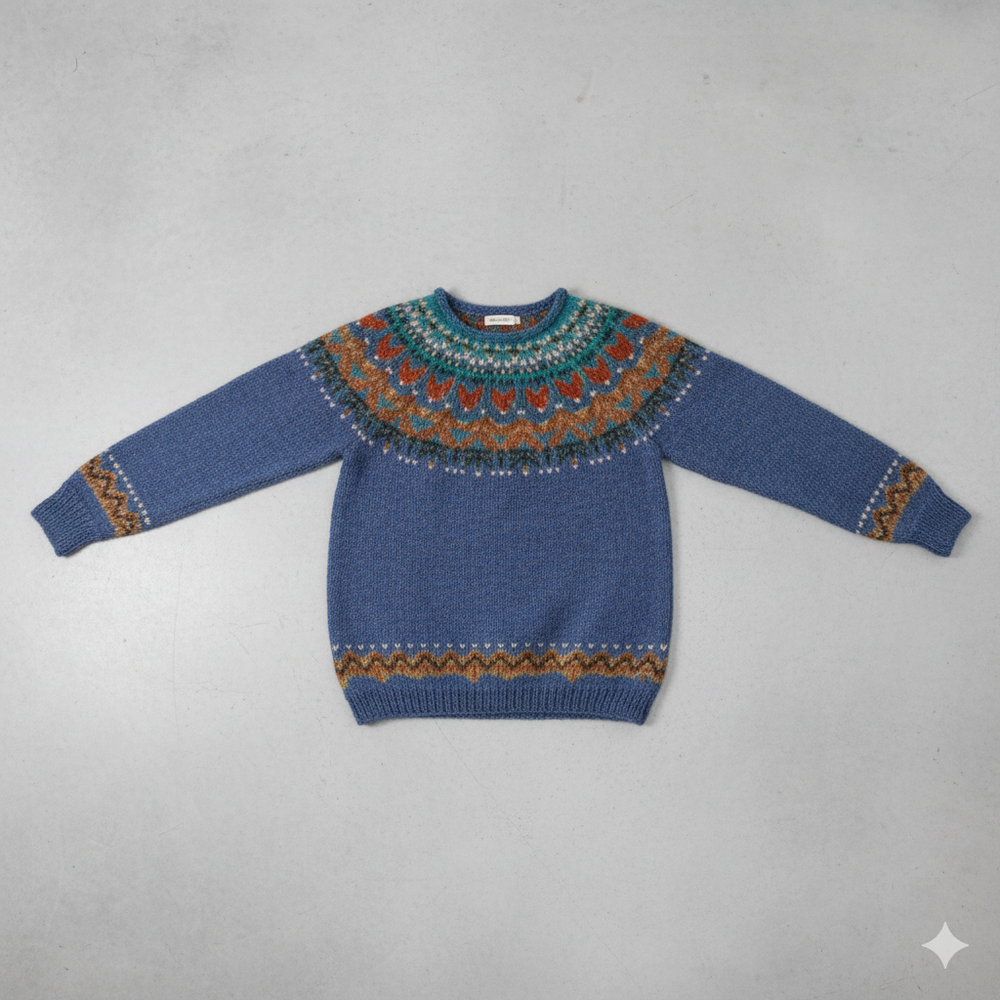 Damen Strickpullover mit Rundhals | Winter | Norweger-Muster