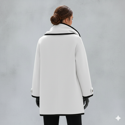 Eleganter Damenmantel mit Kontrastdetails | Herbst/Winter