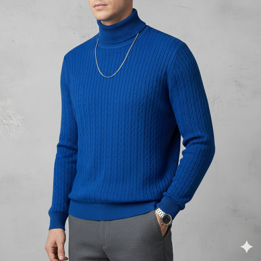 Feiner Herren Strickpullover mit Rollkragen