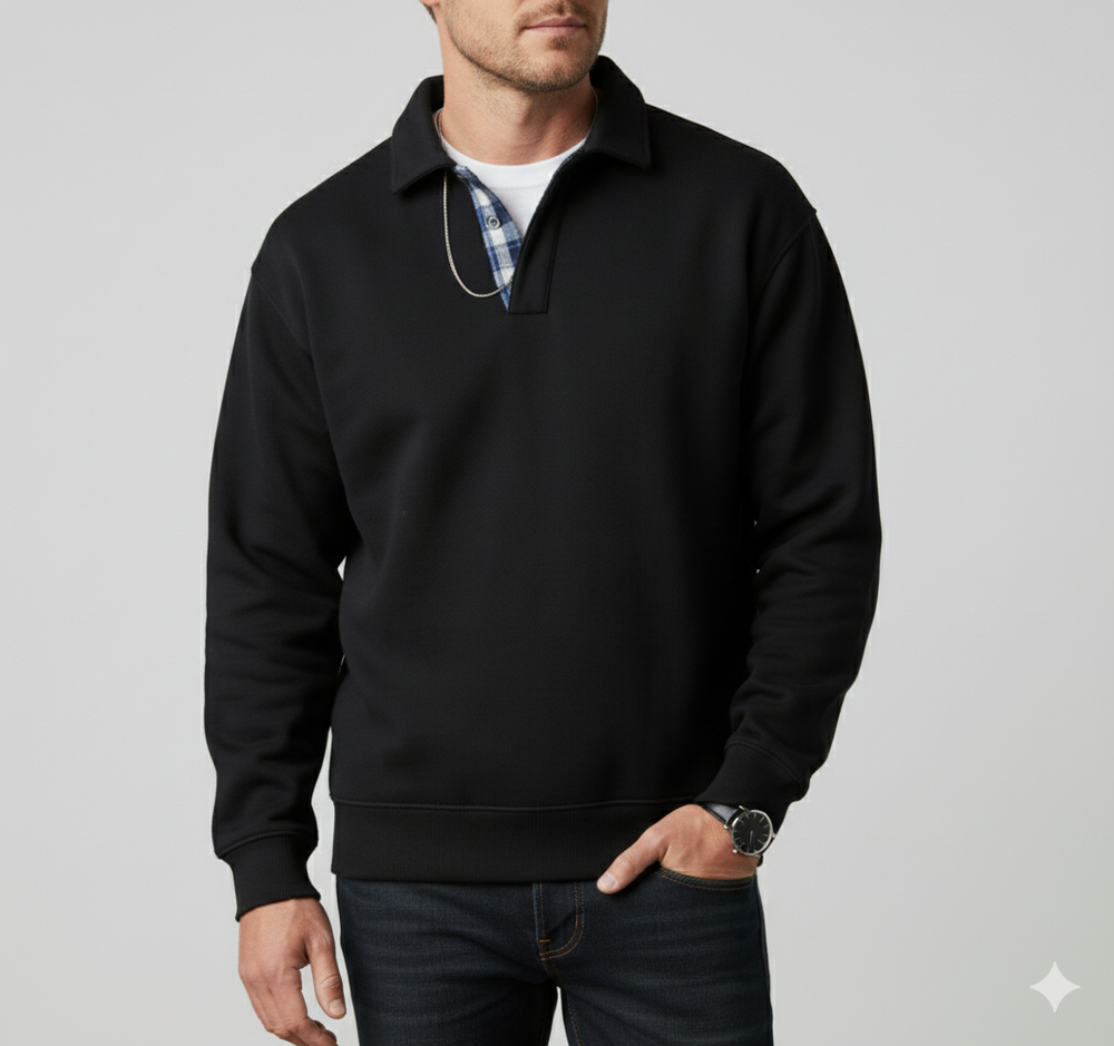 Lässiger Herrenpullover mit Reverskragen | Bequem | Freizeit