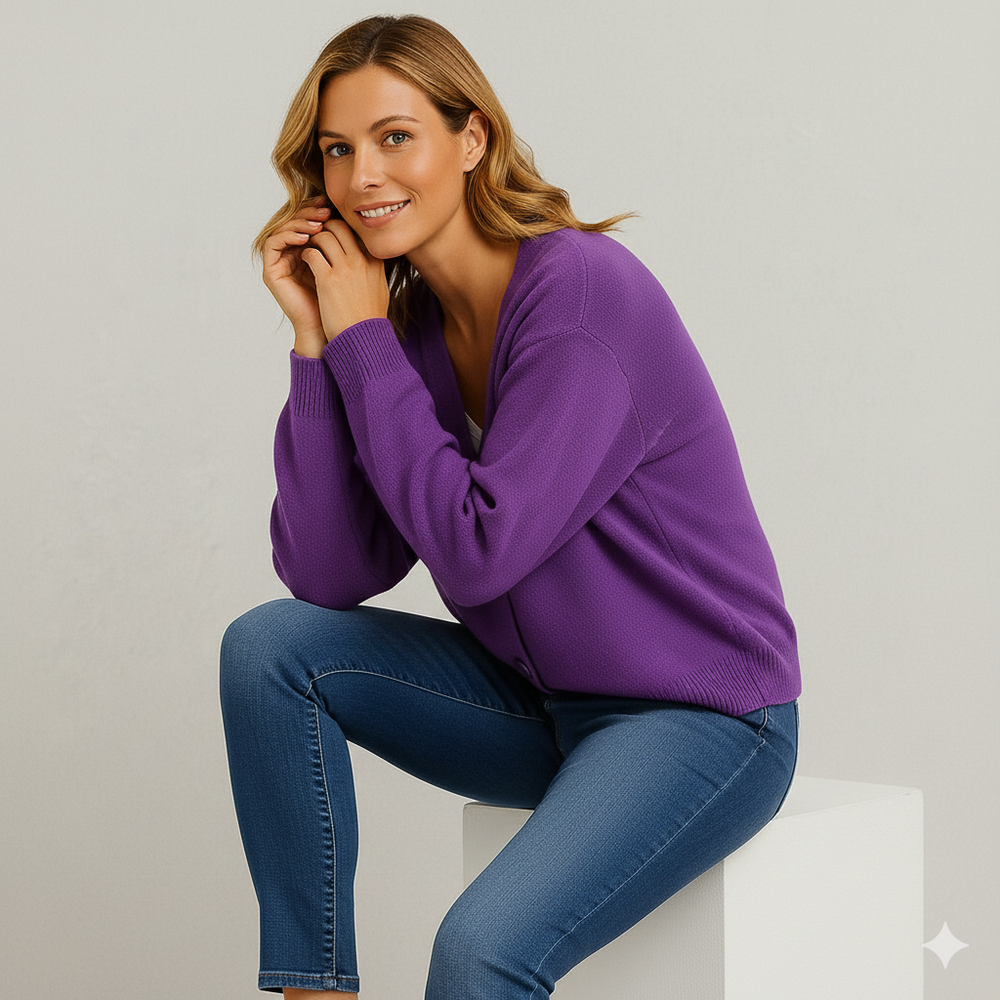 Damen Strickjacke mit V-Ausschnitt | Herbst & Übergang