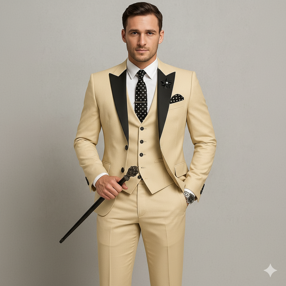 Herren 3-teiliger Anzug Slim Fit | Business Hochzeit Smoking